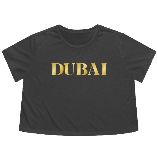 Modern Gold Glam Dubai City Typography Flowy Cropped Tees