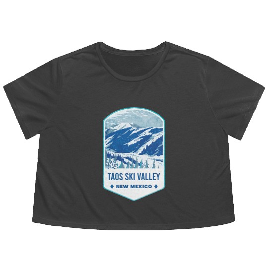 Ski Taos Valley New Mexico Flowy Cropped Tees