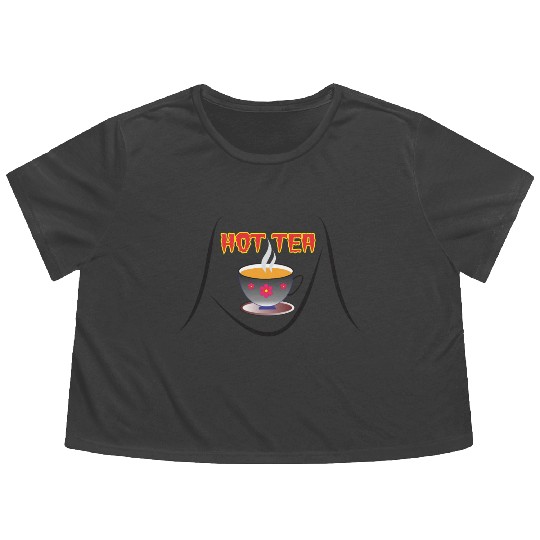 Hot Cup Of Tea Flowy Cropped Tees