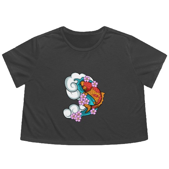 Cherry Blossom Aquarist Gift Flowy Cropped Tees