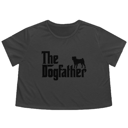 The Pug Dog Dogfather Pet Lover Godfather Style Flowy Cropped Tees