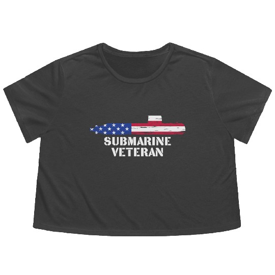 Submarine Veteran Submariner US Military Flowy Cropped Tees
