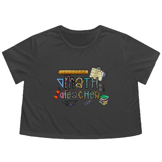 Math Teacher Flowy Cropped Tees