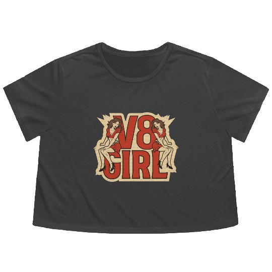 Muscle Car Girl - V8 Girl Flowy Cropped Tees