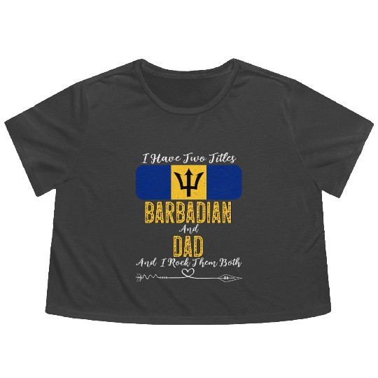 Barbadian Dad Barbados Flag Sunglasses Flowy Cropped Tees