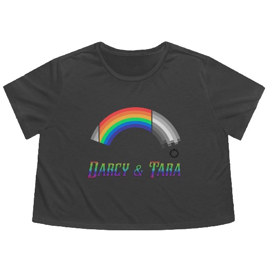 Heartstopper Rainbow Darcy and Tara LBGTQIA+ Flowy Cropped Tees