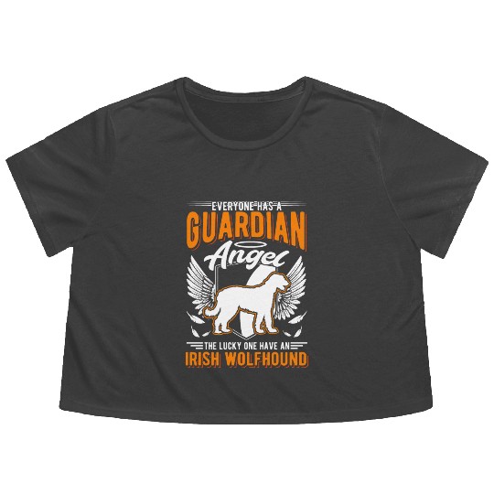 Irish Wolfhound Guardian Angel Flowy Cropped Tees
