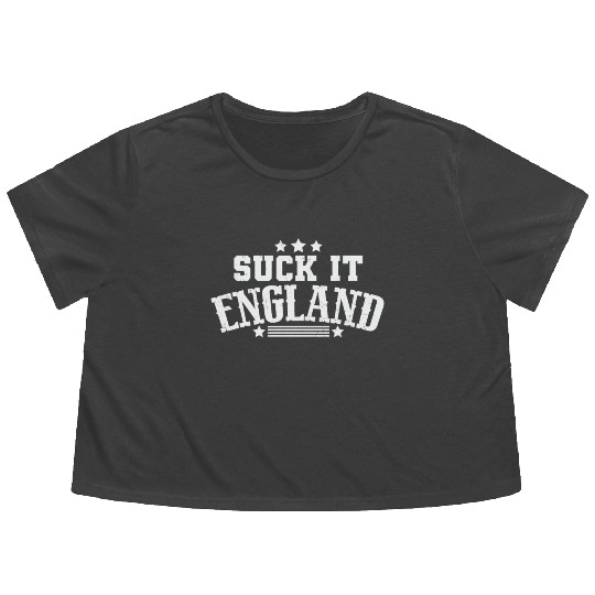 Suck It England - Funny Fourth Of July 1776 Party Flowy Cropped Tees
