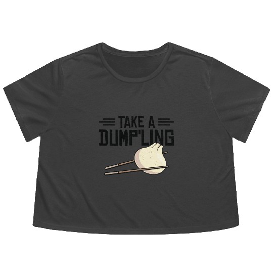 Dumpling Asian Food Chinese Food Fan Flowy Cropped Tees