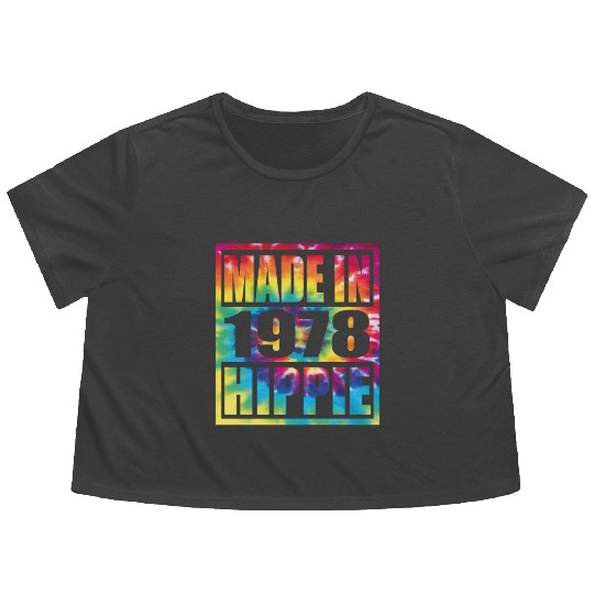 Hippie Birthday 1978 Flowy Cropped Tees