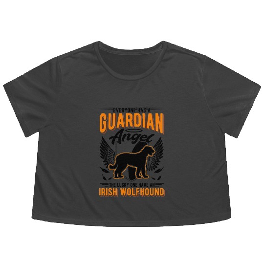 Irish Wolfhound Guardian Angel Flowy Cropped Tees