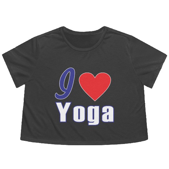 i love yoga Flowy Cropped Tees