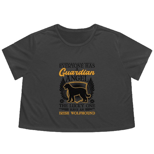 Irish Wolfhound Guardian Angel Flowy Cropped Tees