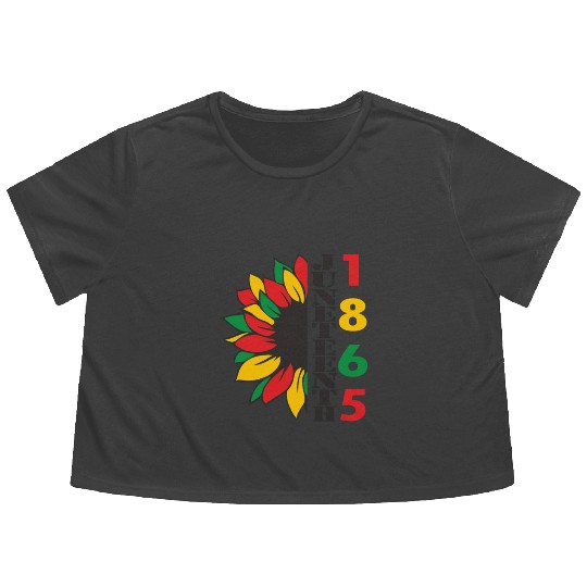 Juneteenth Day 1865, Freedom Day America African Flowy Cropped Tees
