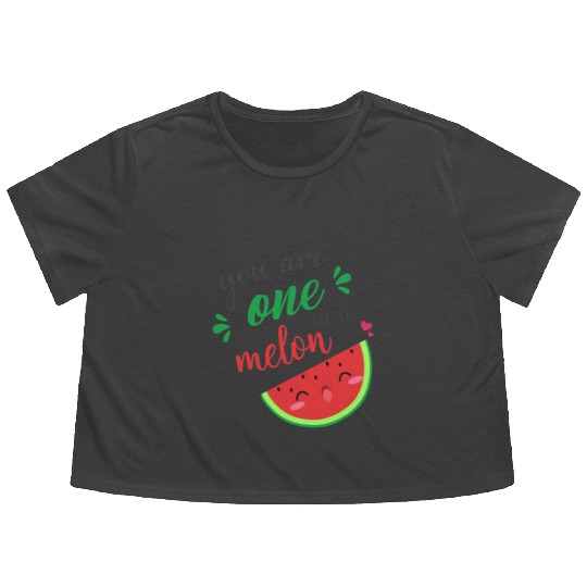 you are one in a melon- cute watermelon Flowy Cropped Tees