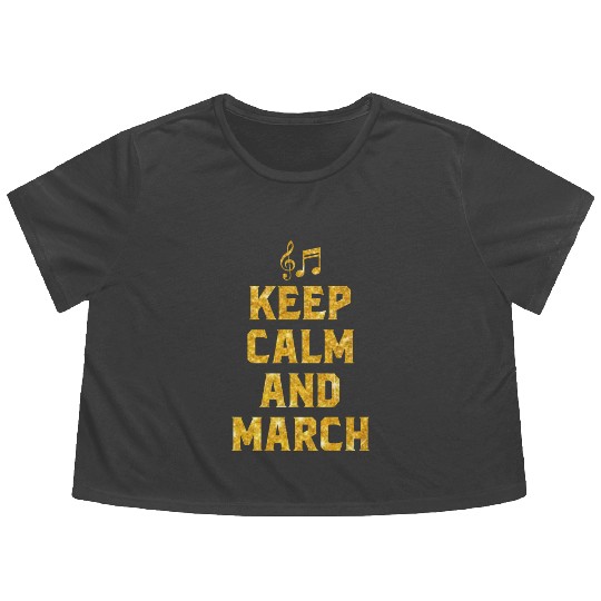 Keep Calm and March Flowy Cropped Tees