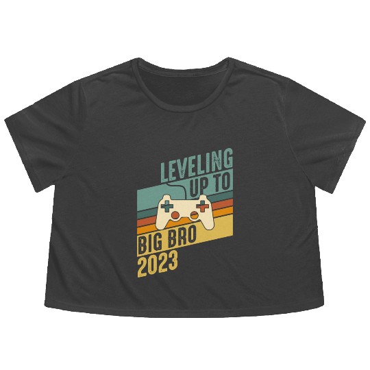 Level up Big Brother 2023 Baby Gamer Boy Baby Flowy Cropped Tees