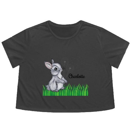 Bunny Name Gift Charlotte Flowy Cropped Tees