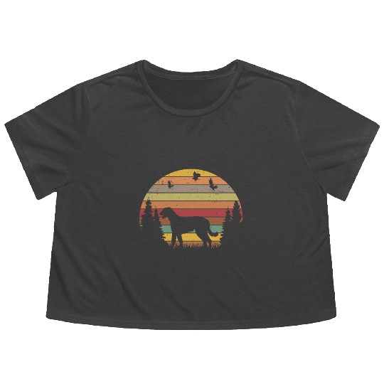 Irish Wolfhound Retro Vintage Flowy Cropped Tees