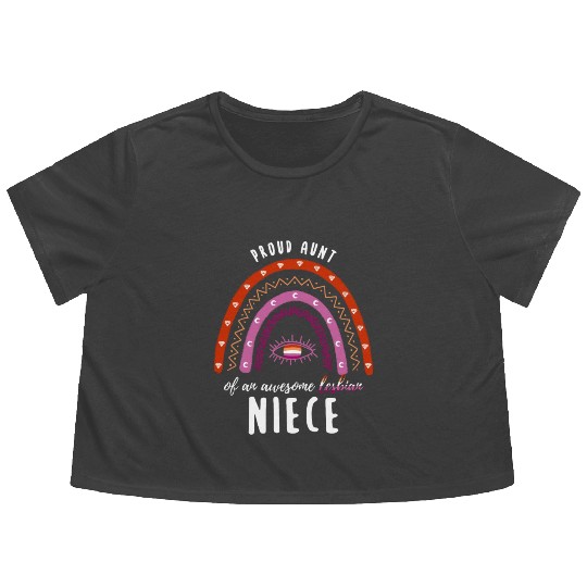 Rainbow Aunt Lesbian Niece Flowy Cropped Tees