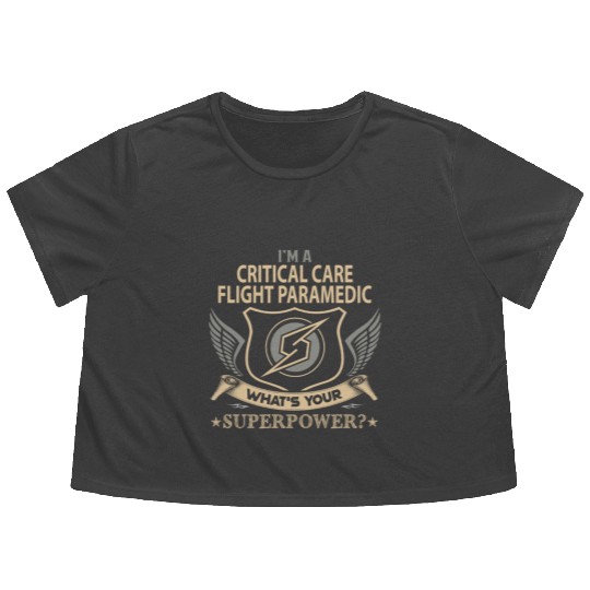 Critical Care Flight Paramedic Flowy Cropped Tees - Superpowe