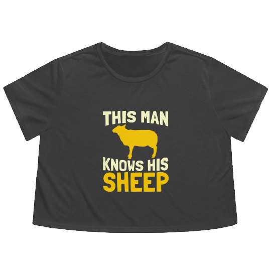 Sheep Farming Lamb Farmer Flowy Cropped Tees