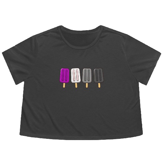 Asexual Popsicles 4th of July Ace Asex Subtle Flowy Cropped Tees