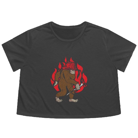 Firefighting Fireman Firefighter Fire Bigfoot Flowy Cropped Tees