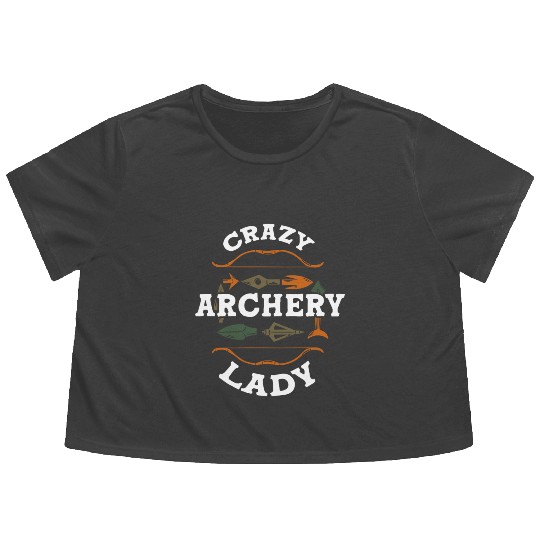 Crazy Archery Lady Archer Flowy Cropped Tees