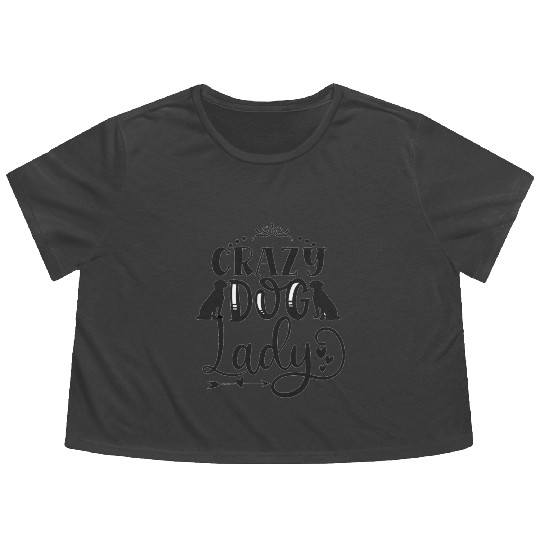 Crazy Dog Lady Flowy Cropped Tees