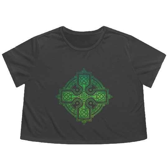 Celtic Cross Flowy Cropped Tees