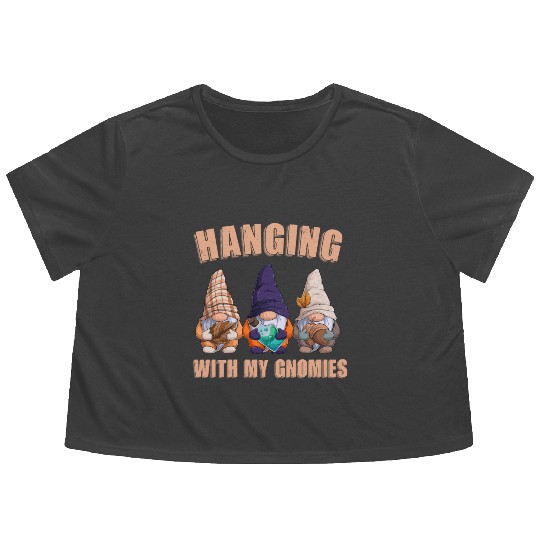 Funny Gardening Gnomes Men Women Gnome Flowy Cropped Tees