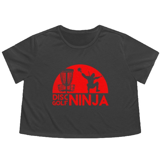 Cute Disc Golf Ninja Funny Gift For Man Women Flowy Cropped Tees