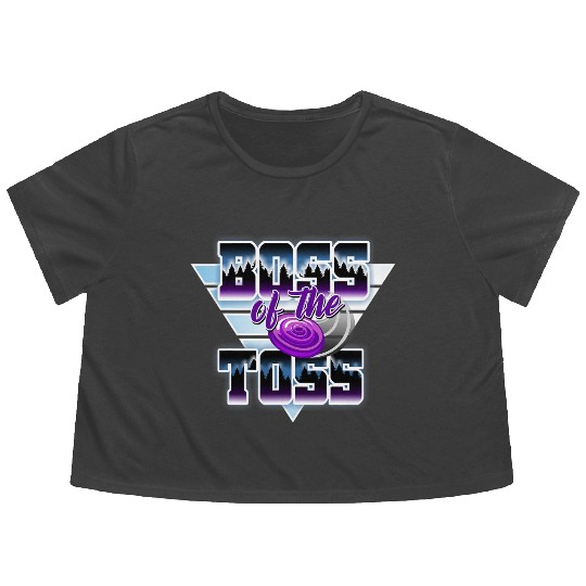 Disc Golf Boss Toss Funny Frisbee Vintage Flowy Cropped Tees