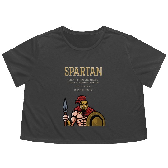 Spartan Soldier Motivation Warrior Training Flowy Cropped Tees