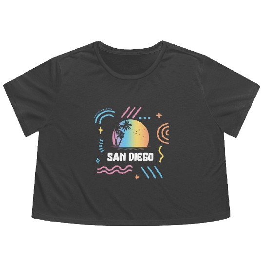 San Diego Florida Vacation Family Flowy Cropped Tees