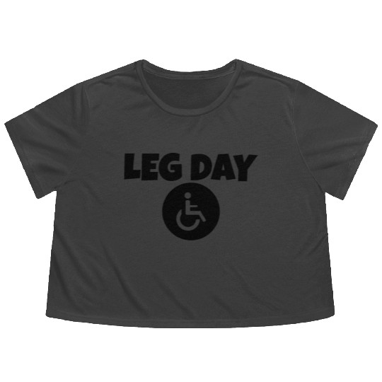 Leg Day Handicapped Wheelchair 14 Flowy Cropped Tees