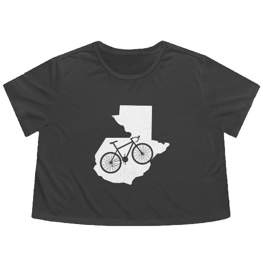 Cute Guatemala Bike Cycling Lover Gift Flowy Cropped Tees