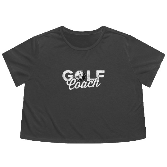 Golf Coach Funny Golf Trainer Instructor Golfing Flowy Cropped Tees