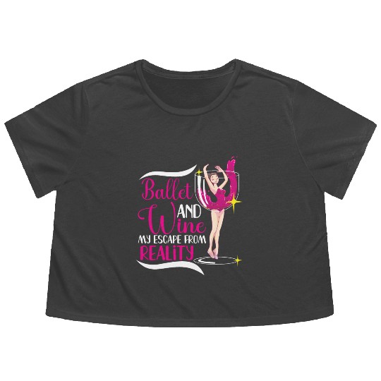Ballet Ballerina Dance Dancer Dancing Ballet Gift Flowy Cropped Tees