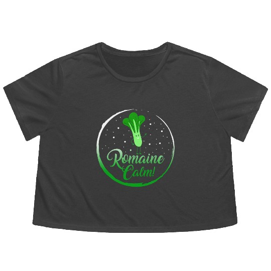 Lettuce Vegetable Flowy Cropped Tees, Romaine Calm Flowy Cropped Tees,