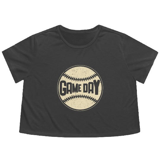 Baseball Game Day Sport Lover Flowy Cropped Tees