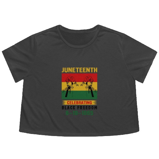 Juneteenth Black History Day Pride Gift Flowy Cropped Tees
