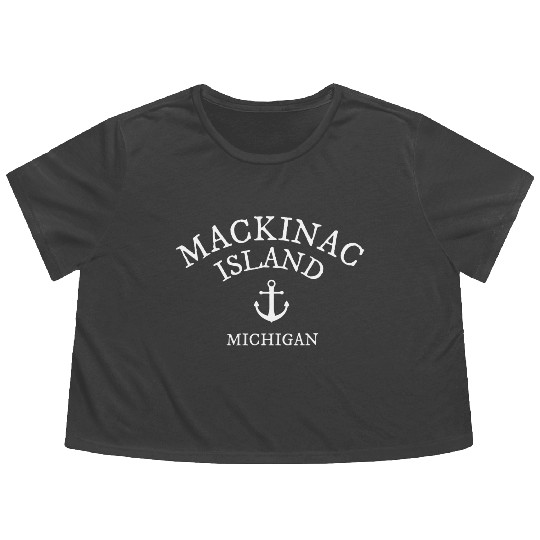 Mackinac Island Michigan Lake Town T Flowy Cropped Tees