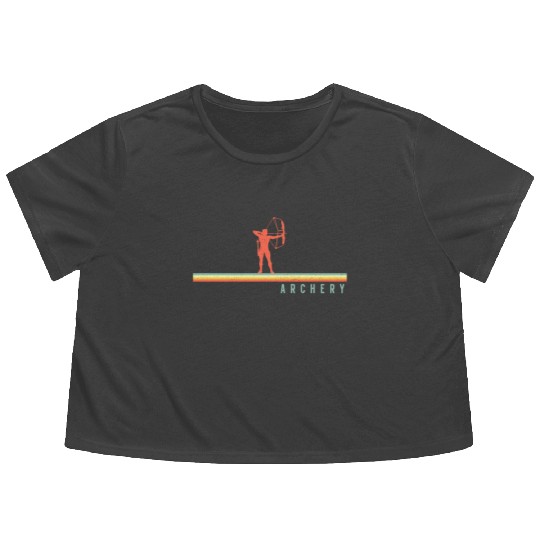 Archery Bow Archer Retro Vintage Flowy Cropped Tees