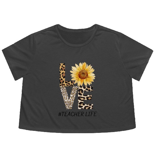 Love Teacher Life Flowy Cropped Tees