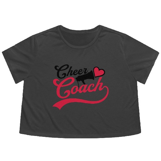 heart cheer coach megaphone Flowy Cropped Tees