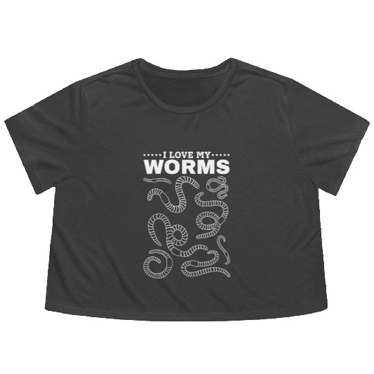 Worms Farmer Compost Worms Worm Farm I Love My Flowy Cropped Tees