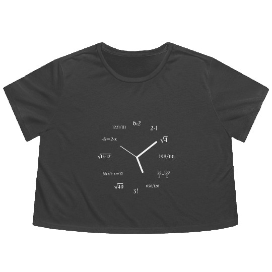 Math Clock Math Meme Math Lover Joke Math Flowy Cropped Tees
