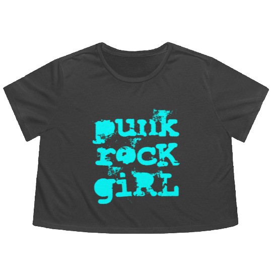 Punk Rock Girl Flowy Cropped Tees
